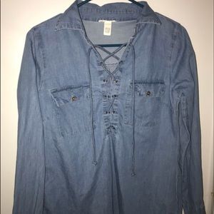 tillys full tilt lace up jean long sleeve